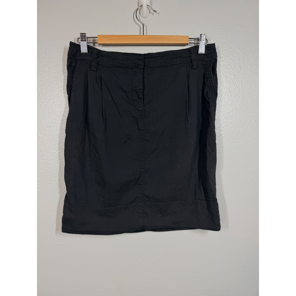 Eileen Fisher Skirt Women 6 Charcoal Gray Linen Blend Pencil Straight Minimalist